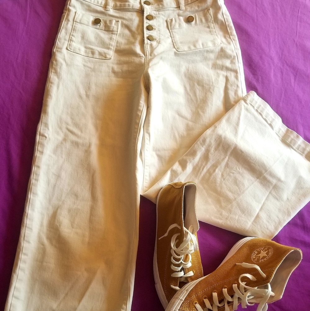 Ann Taylor white wide leg pants